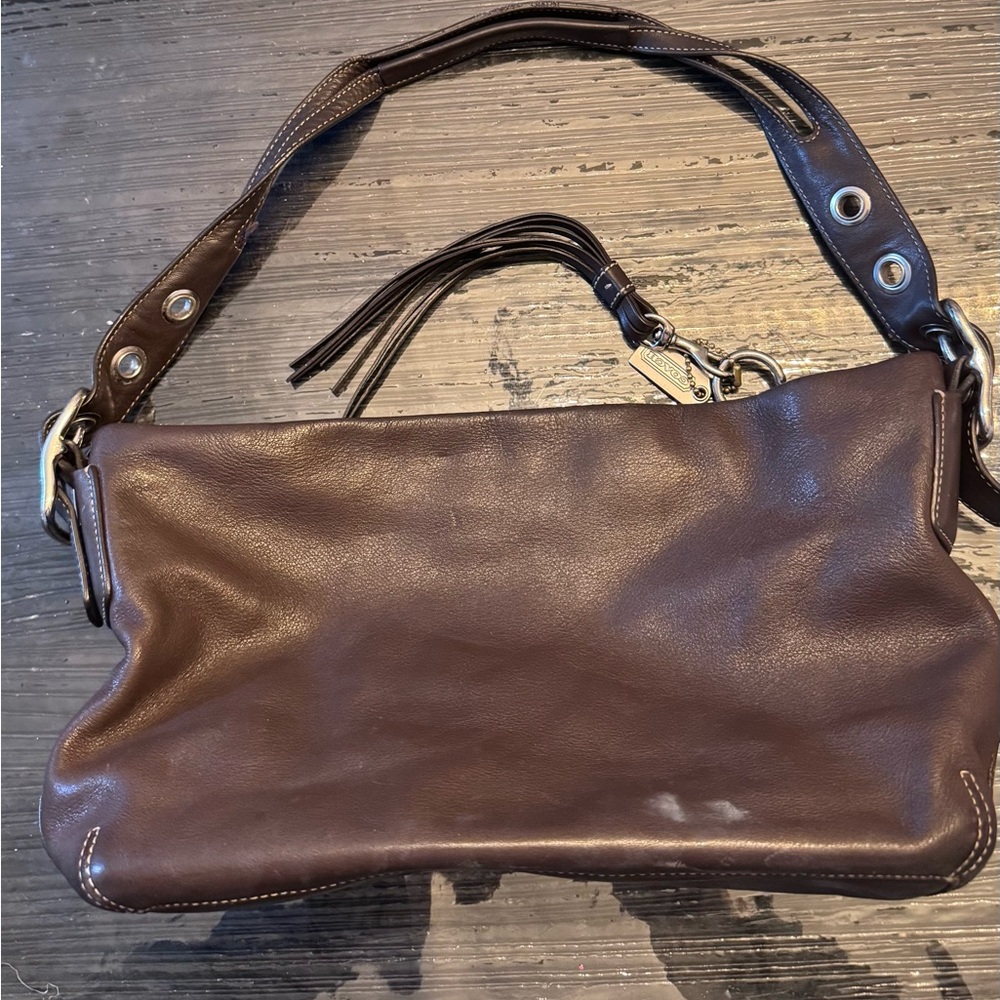 Coach Signature Fabric with Leather Patch